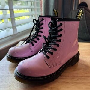 Kids Pink Leather Dr Martens Boots Size 3